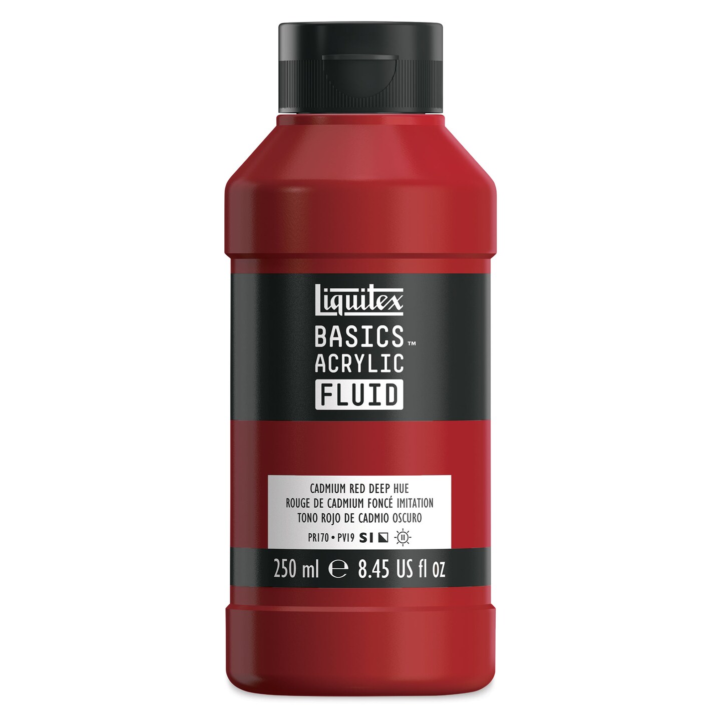 Liquitex Basics Acrylic Fluid Paint - Cadmium Red Deep Hue, 250 ml