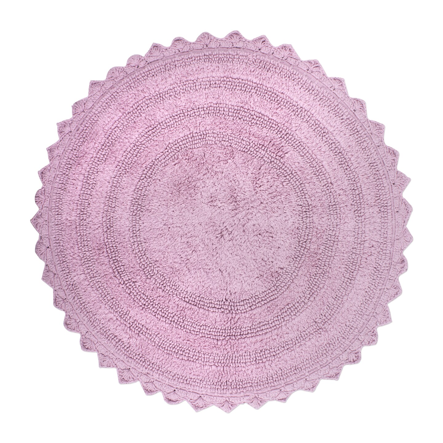 DII Mauve Round Crochet Bath Mat