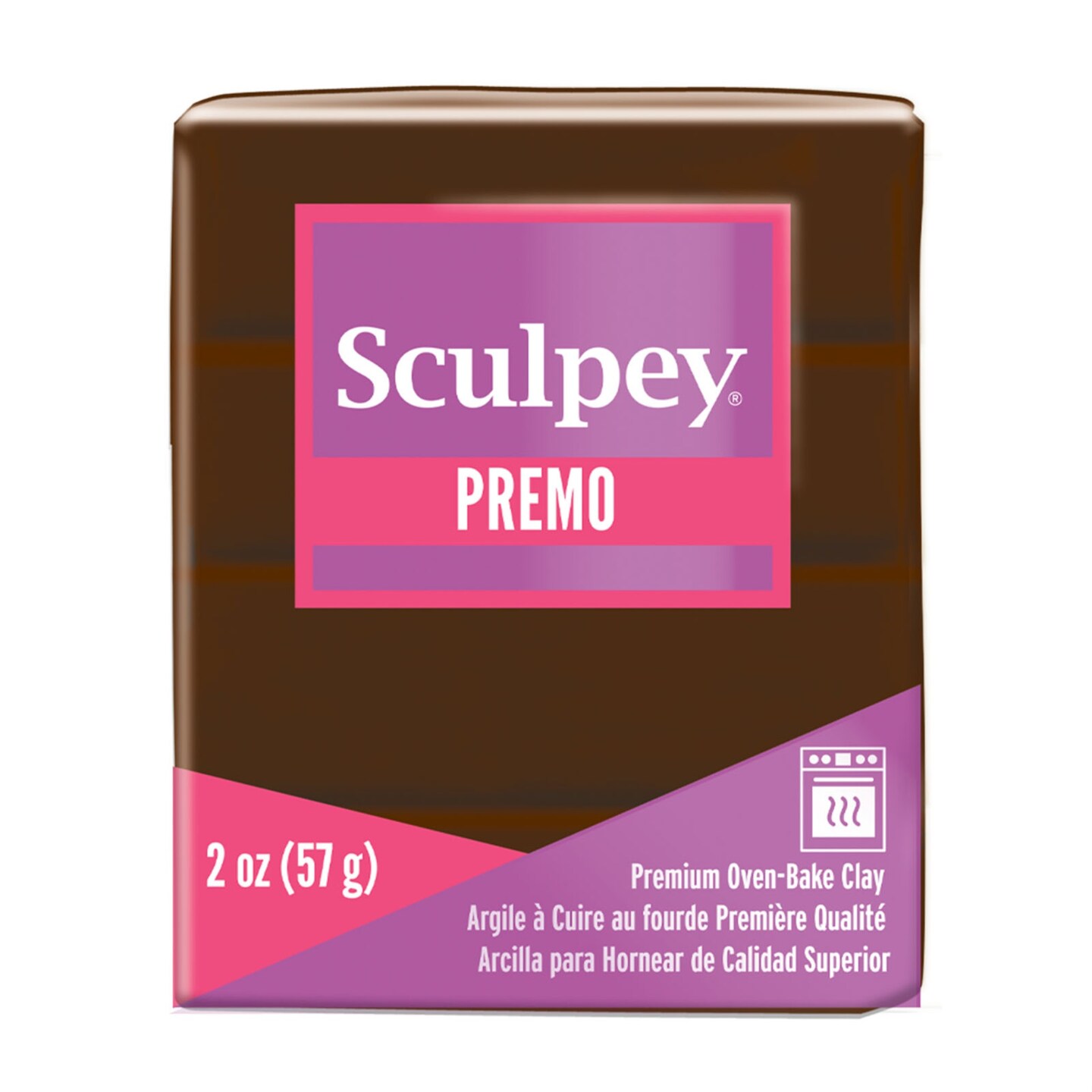 Sculpey Premo&#x2122; Polymer Oven-Bake Clay, Burnt Umber Brown, Non Toxic, 2 oz. bar, Great for jewelry making, holiday, DIY, mixed media and more. Premium clay perfect for clayers and artists.