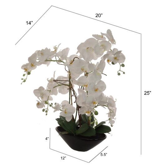 23-Inch Phalaenopsis Orchid Arrangement - Elegant Silk Floral Accent for Home &#x26; Office Decor, Floral Home by Artificial Flowers