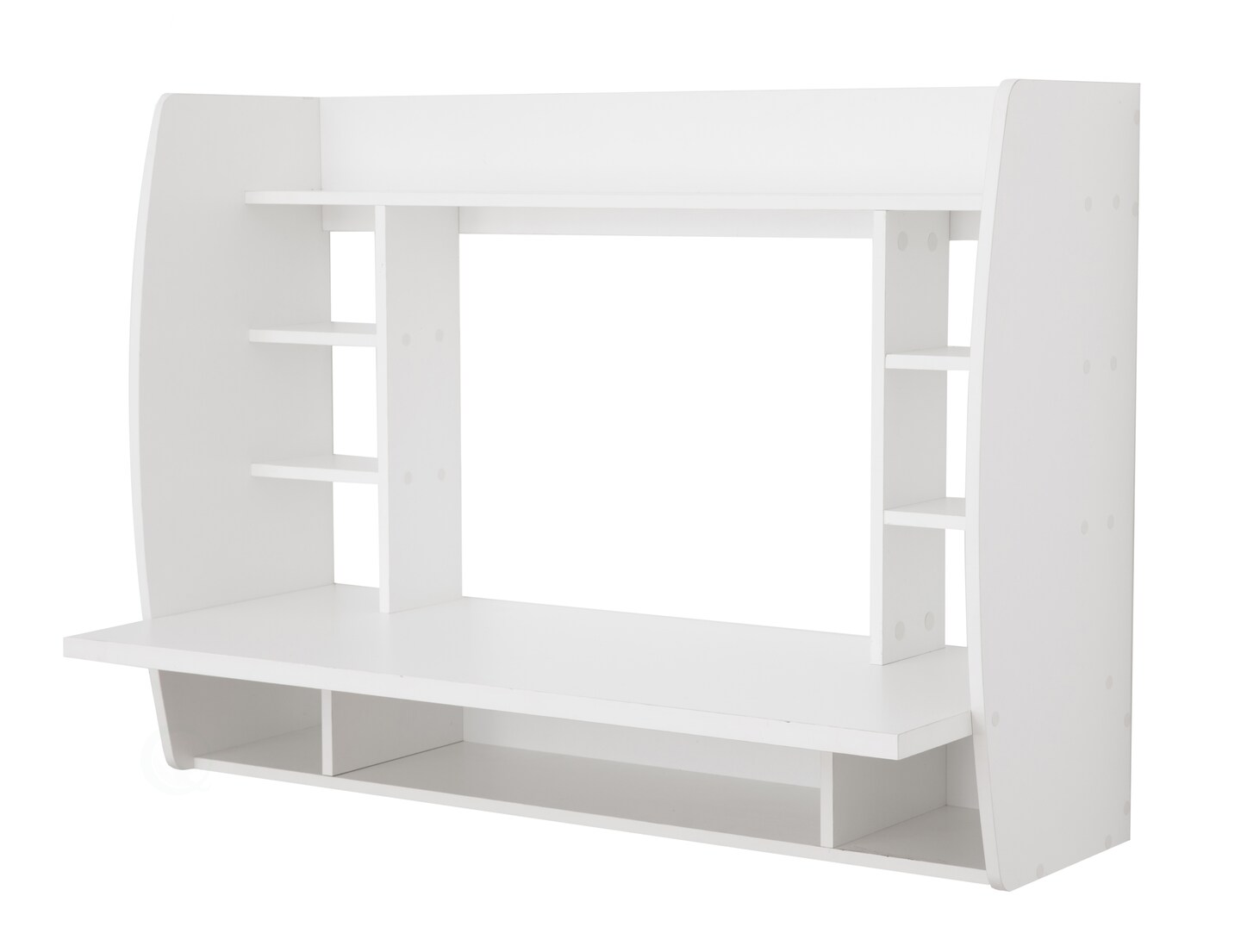 Versatile Wall Mount Floating Computer Desk - Stylish and Space-Saving Writing Study Table with Shelves - Ideal for Living Room, Bedroom, and Home Office