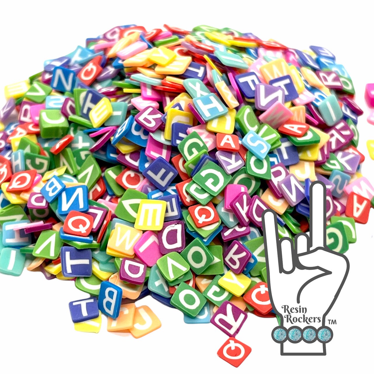 Alphabet Letters Multi-colored Mix of Polymer Clay Pieces for Epoxy and UV Resin Art