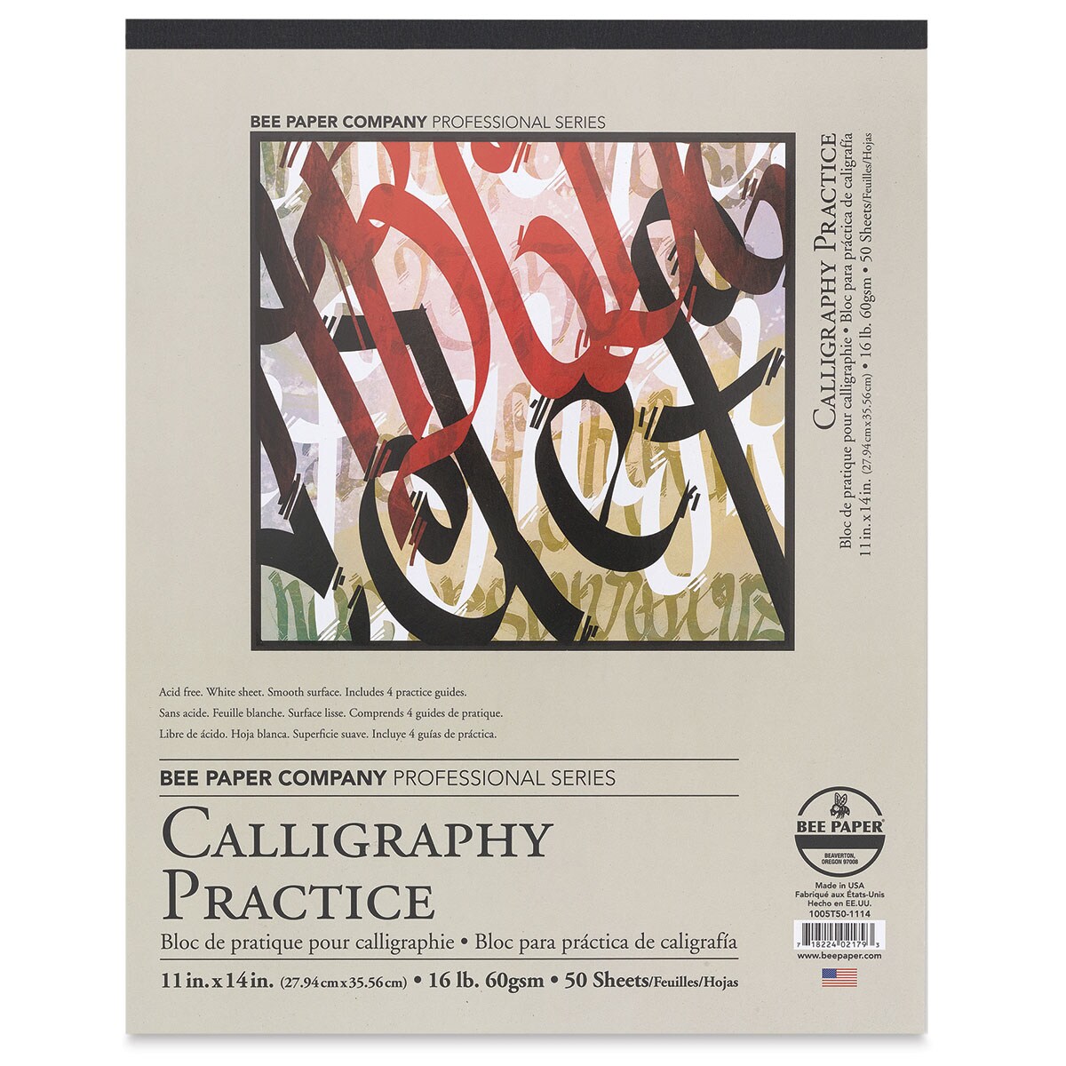 Bee Paper Aquabee Calligraphy Practice Pad - 11&#x22; x 14&#x22;, 50 Sheets