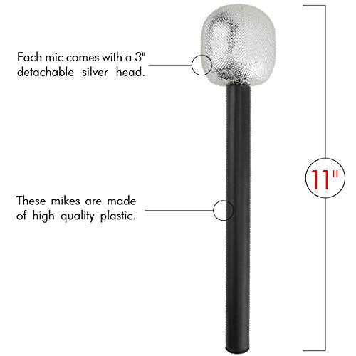 Stage Mic Costume Prop - Rock Star Toy Microphone Party Favor Decorative Props Costume Accessory - 1 Piece