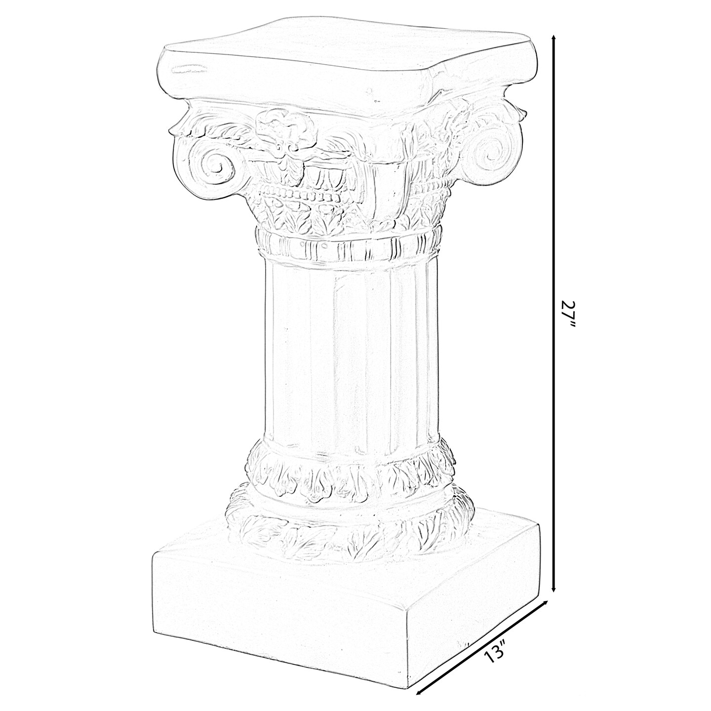Decorative Fiberglass White Plinth Roman Style Column Ionic Piller Pedestal Vase Stand for Wedding or Party, Living Room, or Dining Room Decor - Photography Props - Sculpture Display - Greek-inspired Luxury Decor Piece with Ornate Accents