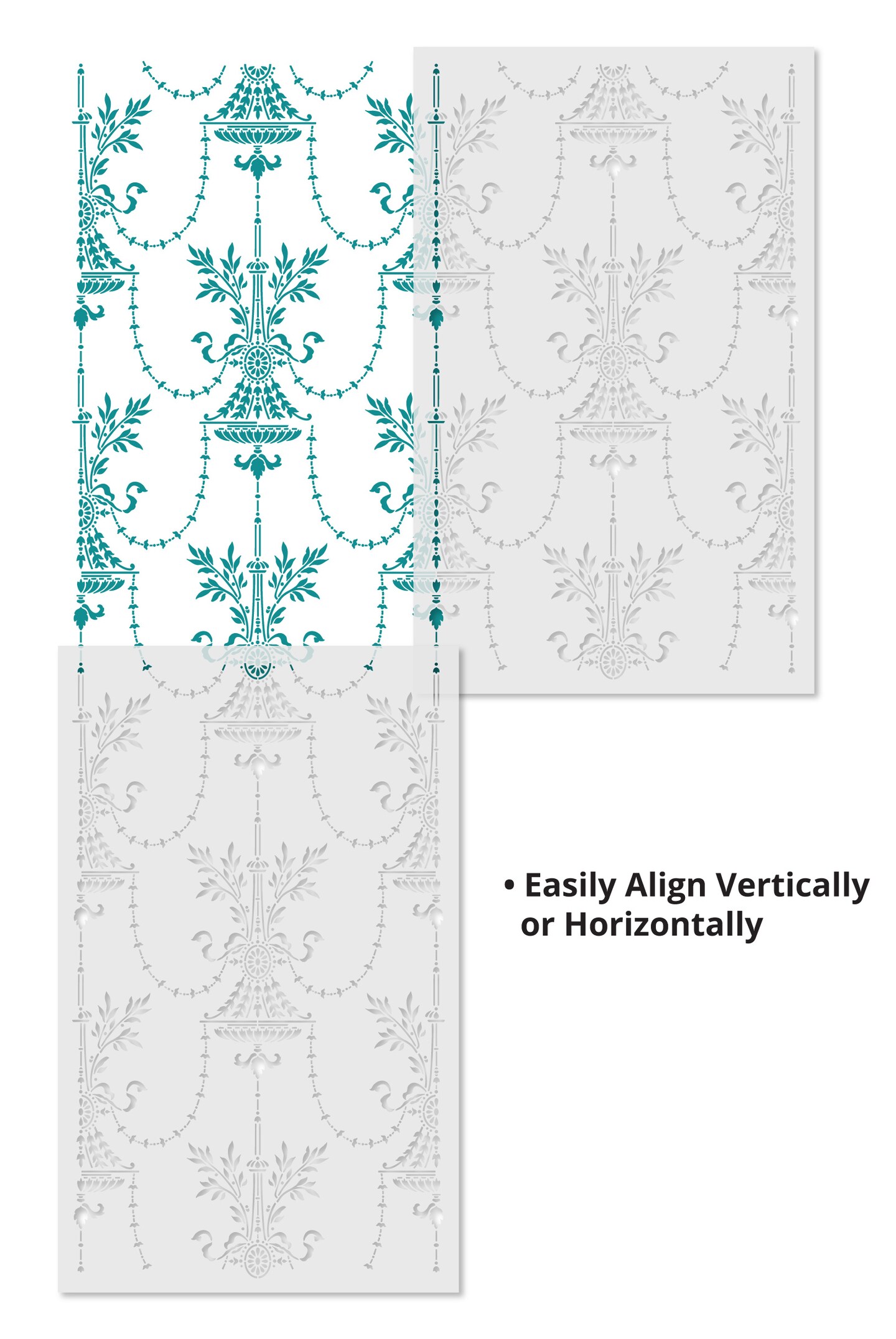 18th Century Vase Pattern Wall Stencil | 3565 by Designer Stencils | Reusable Art Craft Stencils for Painting on Walls, Canvas, Wood | Reusable Plastic Paint Stencil for Home Makeover | Easy to Use &#x26; Clean Art Stencil