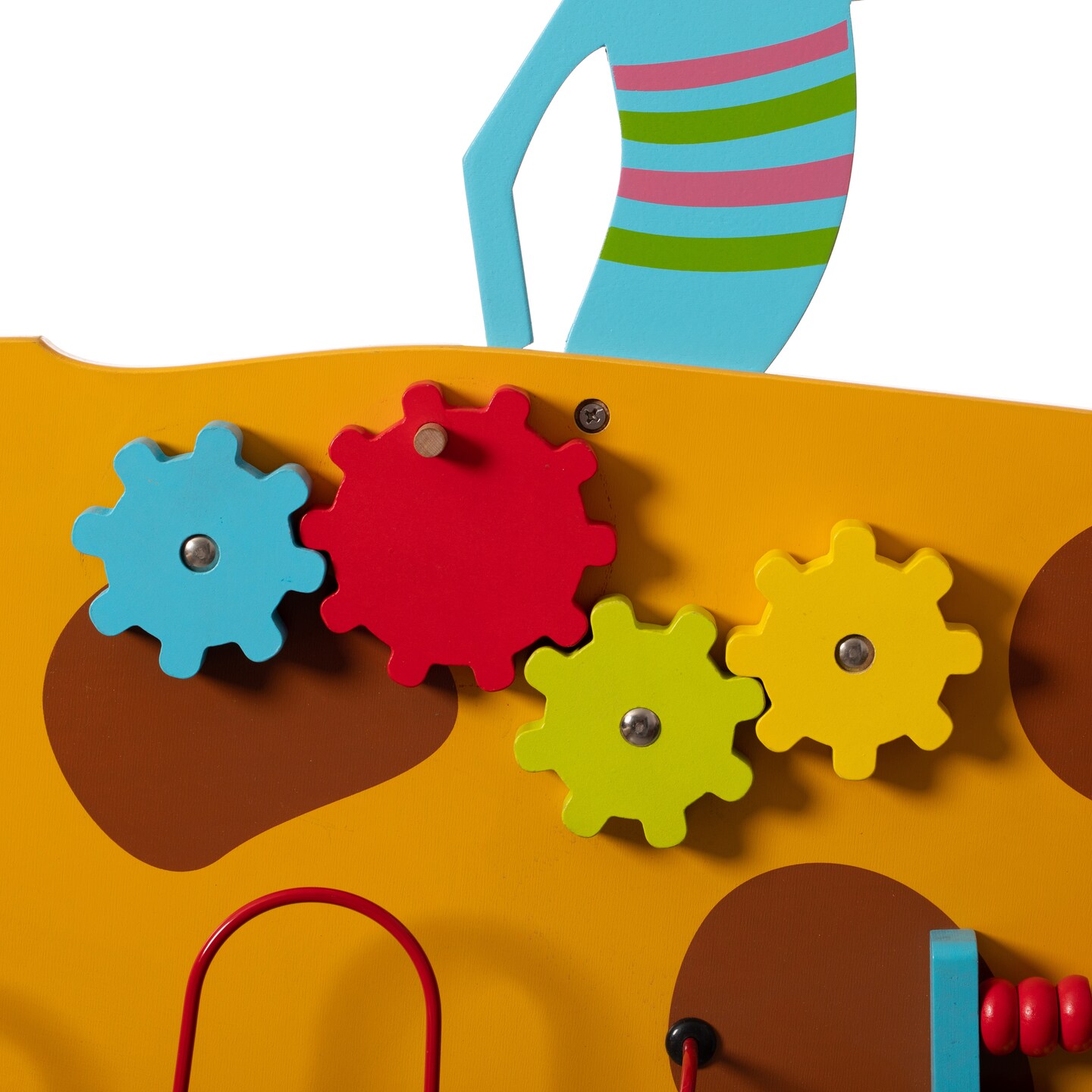 Wooden Giraffe Sensory Wall Game, Activity Toy Growth Chart for Playroom, Nursery, Preschool, and Doctors' Office