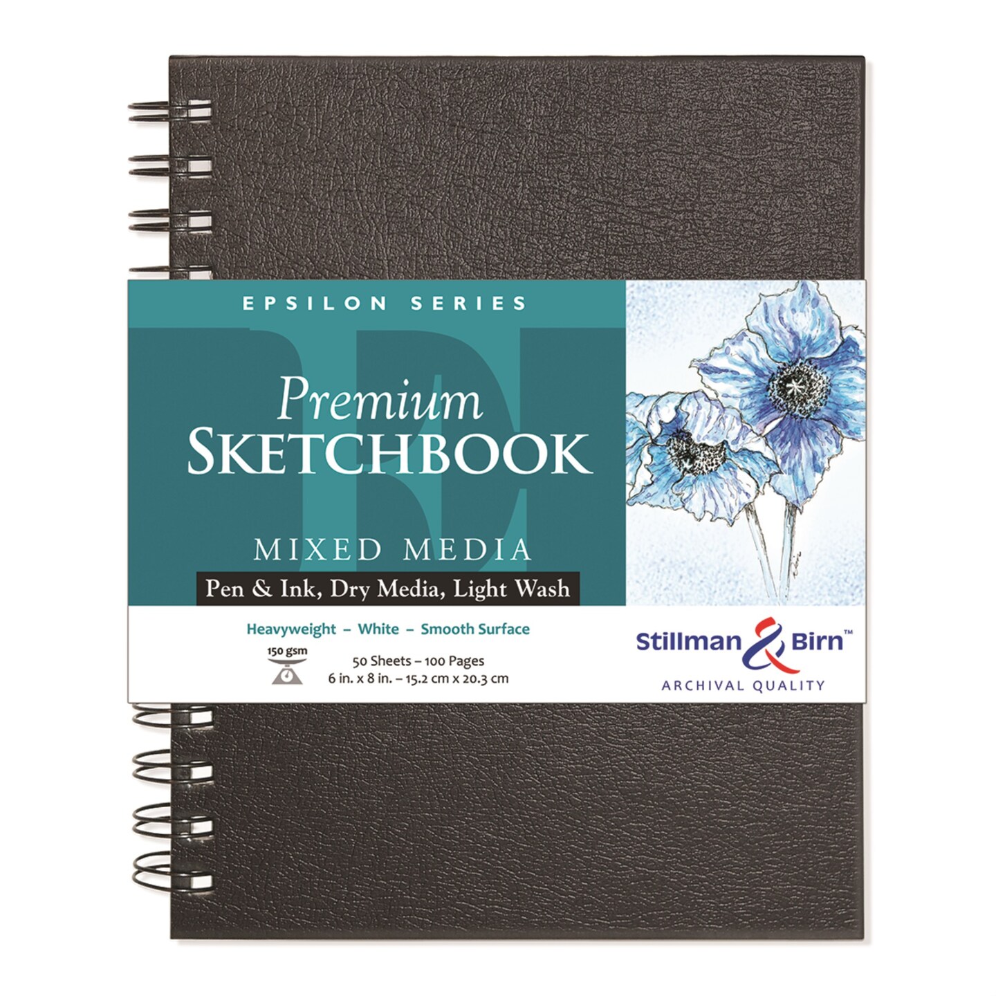 Stillman & Birn Epsilon Series Wirebound Sketchbook, 6" x 8", 150 gsm
