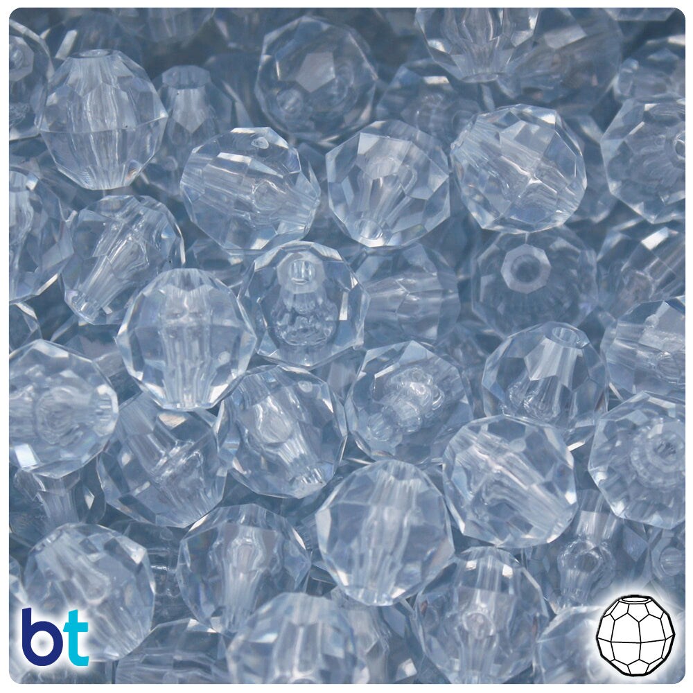 BeadTin Root Beer Plastic Craft Beads - 12mm Faceted Round Beads 180pcs USA Made