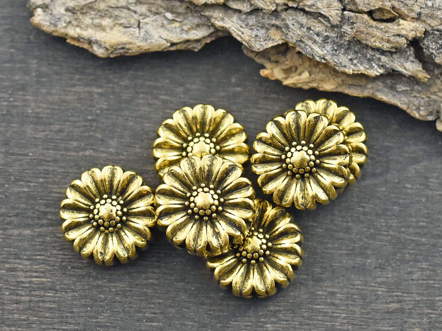 Flat flower discount beads