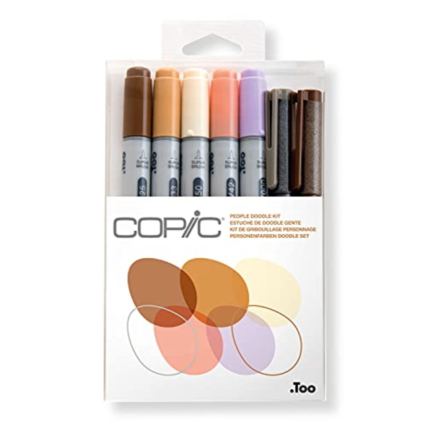 Copic Ciao Alcohol Markers, Doodle Kit People, 5 markers + 2 Multiliners