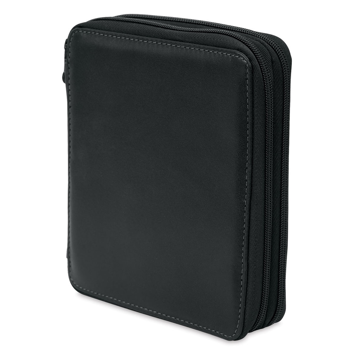 Speedball Classic Leather Pencil Case - Smooth Black, for 72 Pencils