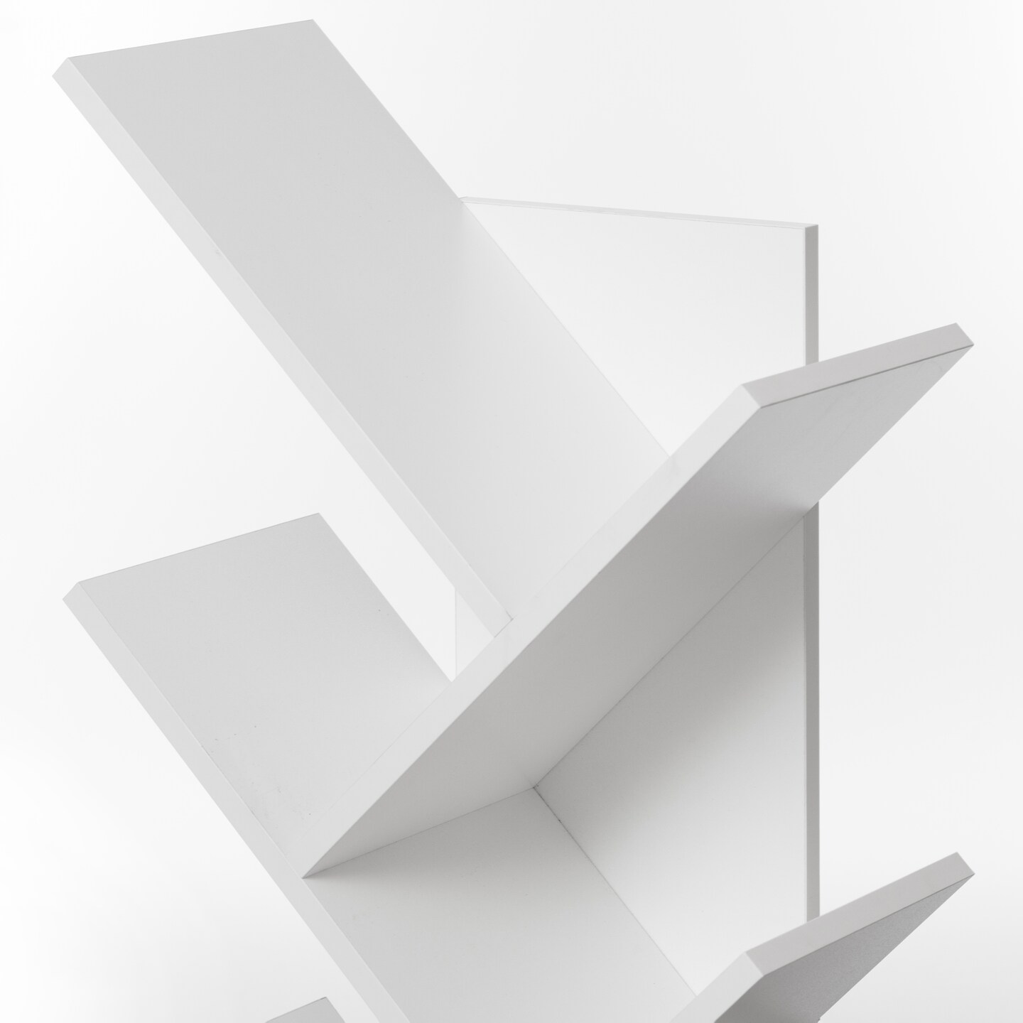 Wooden 9-Shelf Tree Magazine CD Storage Bookcase