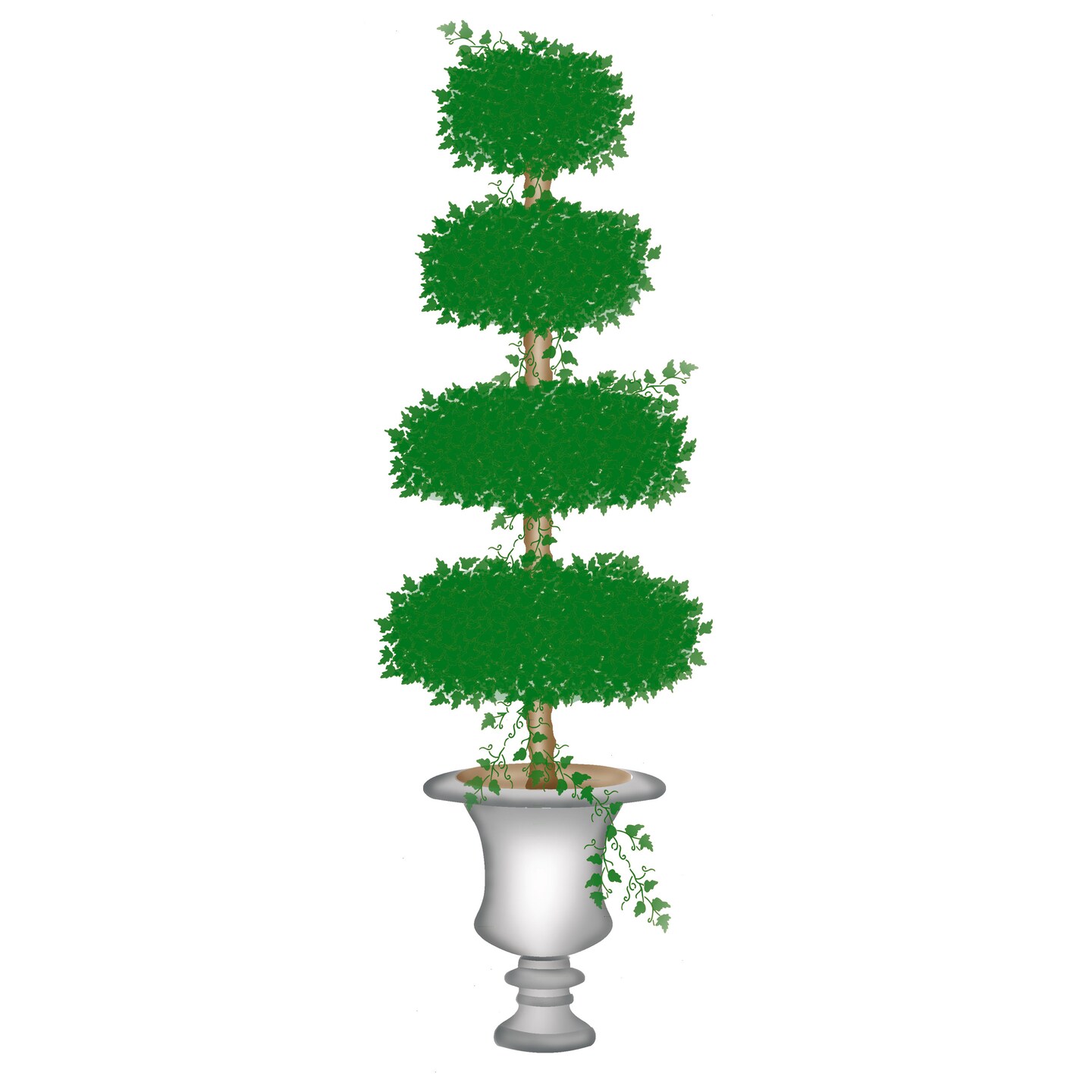Tall Topiary with Four Oval Shapes Wall Stencil | 2586 by Designer Stencils | Floral Stencils | Reusable Art Craft Stencils for Painting on Walls, Canvas, Wood | Reusable Plastic Paint Stencil for Home Makeover | Easy to Use &#x26; Clean Art Stencil
