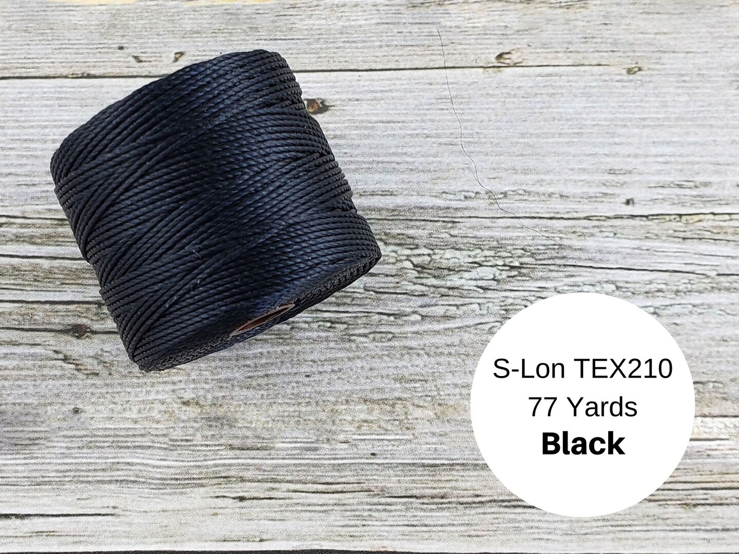 S-LON BEAD CORD BLACK 77YD