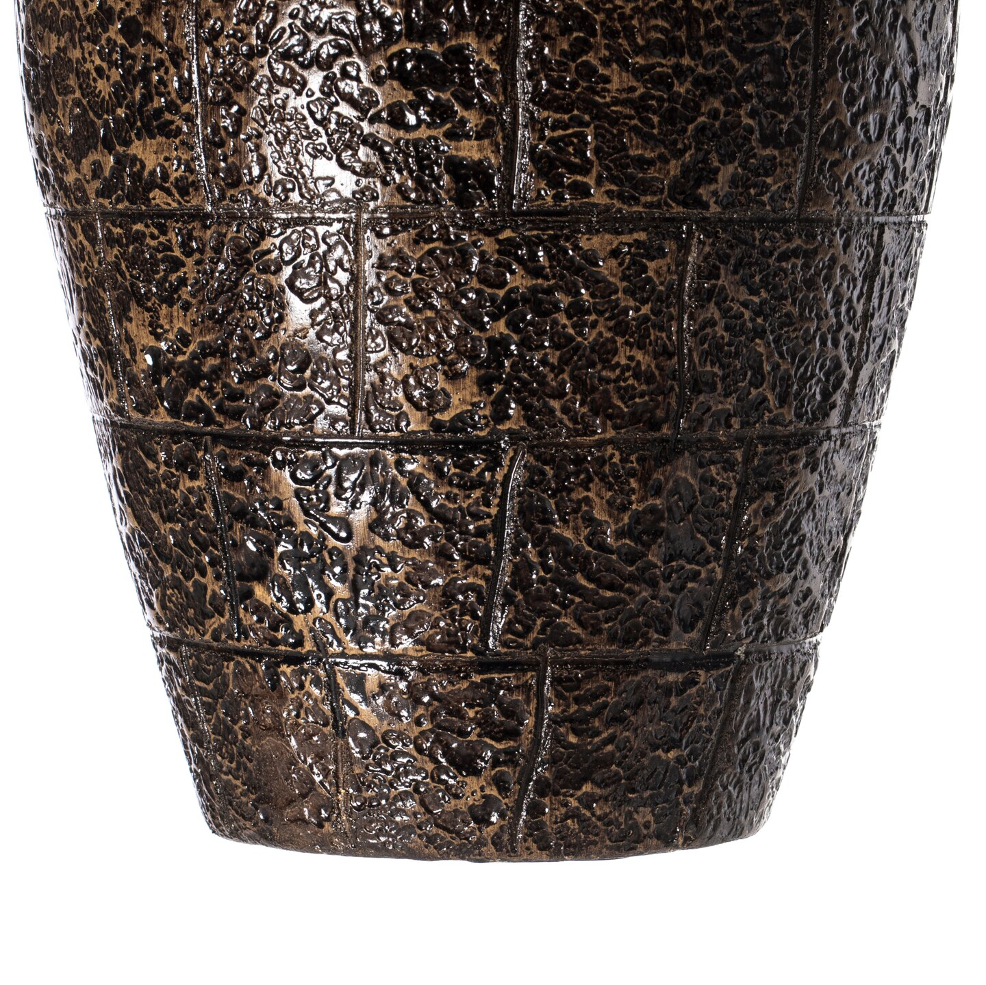 Modern Decorative Brown Textured Design Floor Flower Vase, for Living Room, Entryway or Dining Room, 31 inch
