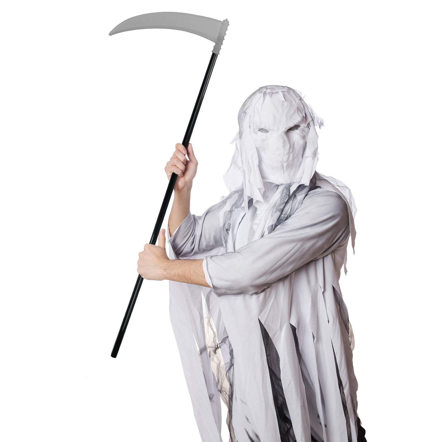 Bliv ophidset tand kompensation Skeleteen Grey Death Scythe Staff - Grim Reaper Death Costume Accessories  Weapon Scythe Prop | Michaels