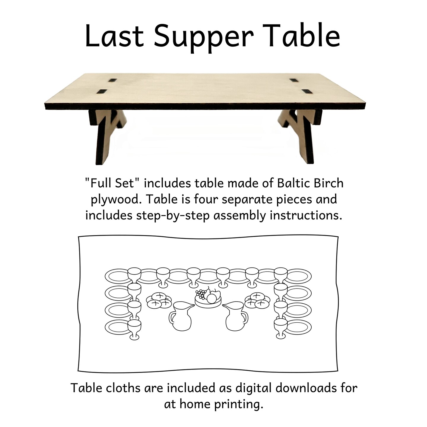 Last Supper Jesus and 12 Disciples Peg Doll Set by Pegsies&#x2122;