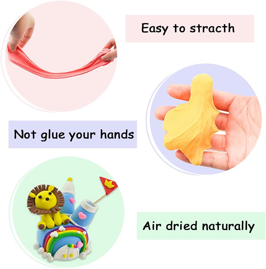 36 Colors Air Dry Clay,Ultra Light Modeling Clay,DIY Magic Clay with Tools for Arts and Crafts,Gifts,Kids