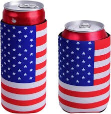 USA Flag Can Sleeves - 12 Pc.