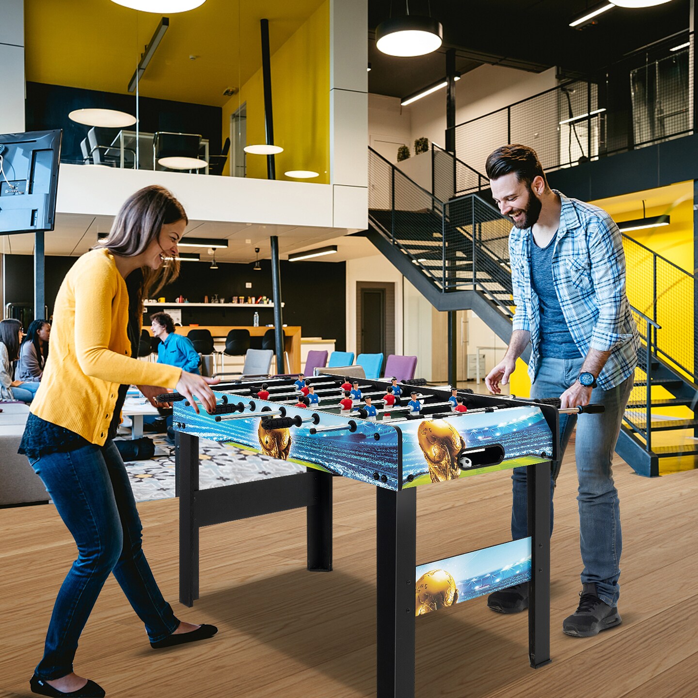 37 Inch Mini Foosball Table With Score Keeper And Removable Legs