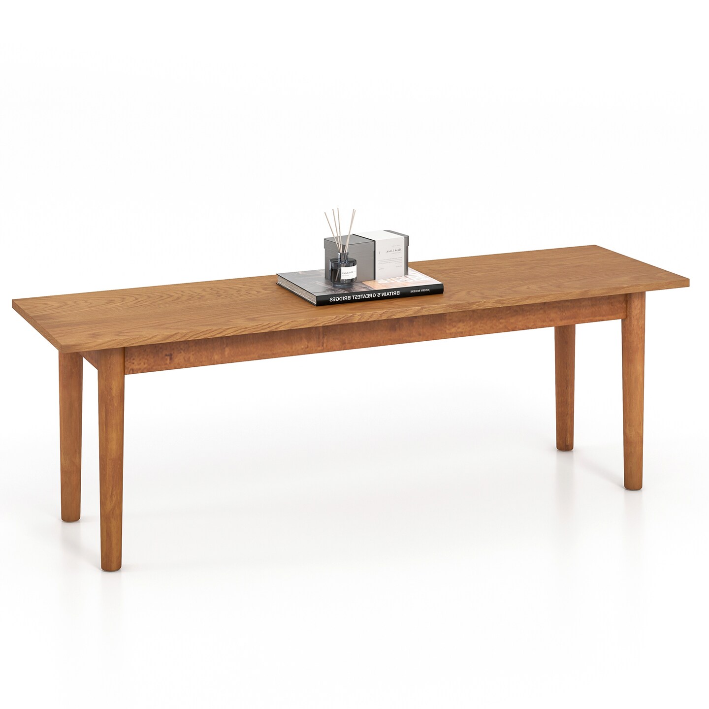 Solid Wood Dining Bench Entryway Bench With Rubber Wood Legs