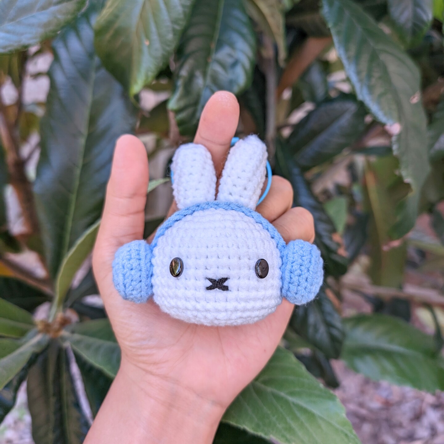 Miffyy Customizable EarMuffs Crocheted Plush Keychain, Cute Little