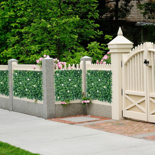 12 Pcs 20 x 20inch Artificial Daisy Hedge Plant Privacy Fence Hedge Panels