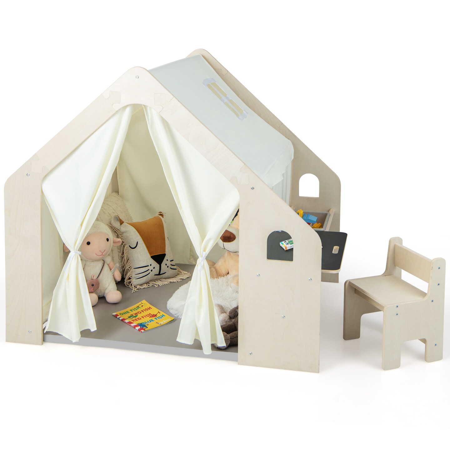 Montessori Style Indoor Playhouse With Storage Bin