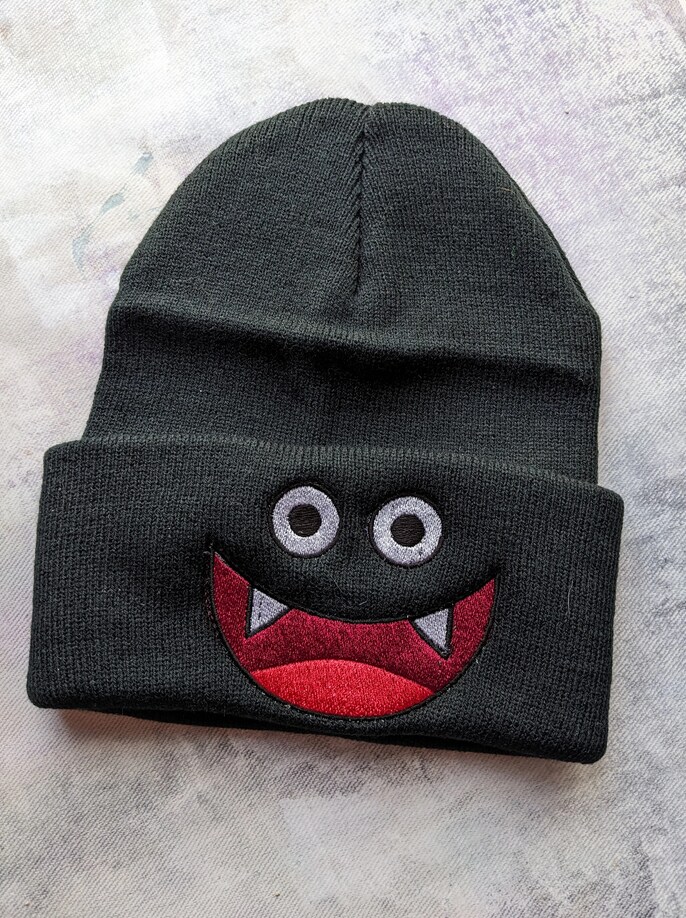 帽子 endlessmade slime logo beanie Embroidered Dragon Quest slime face beanies | MakerPlace by