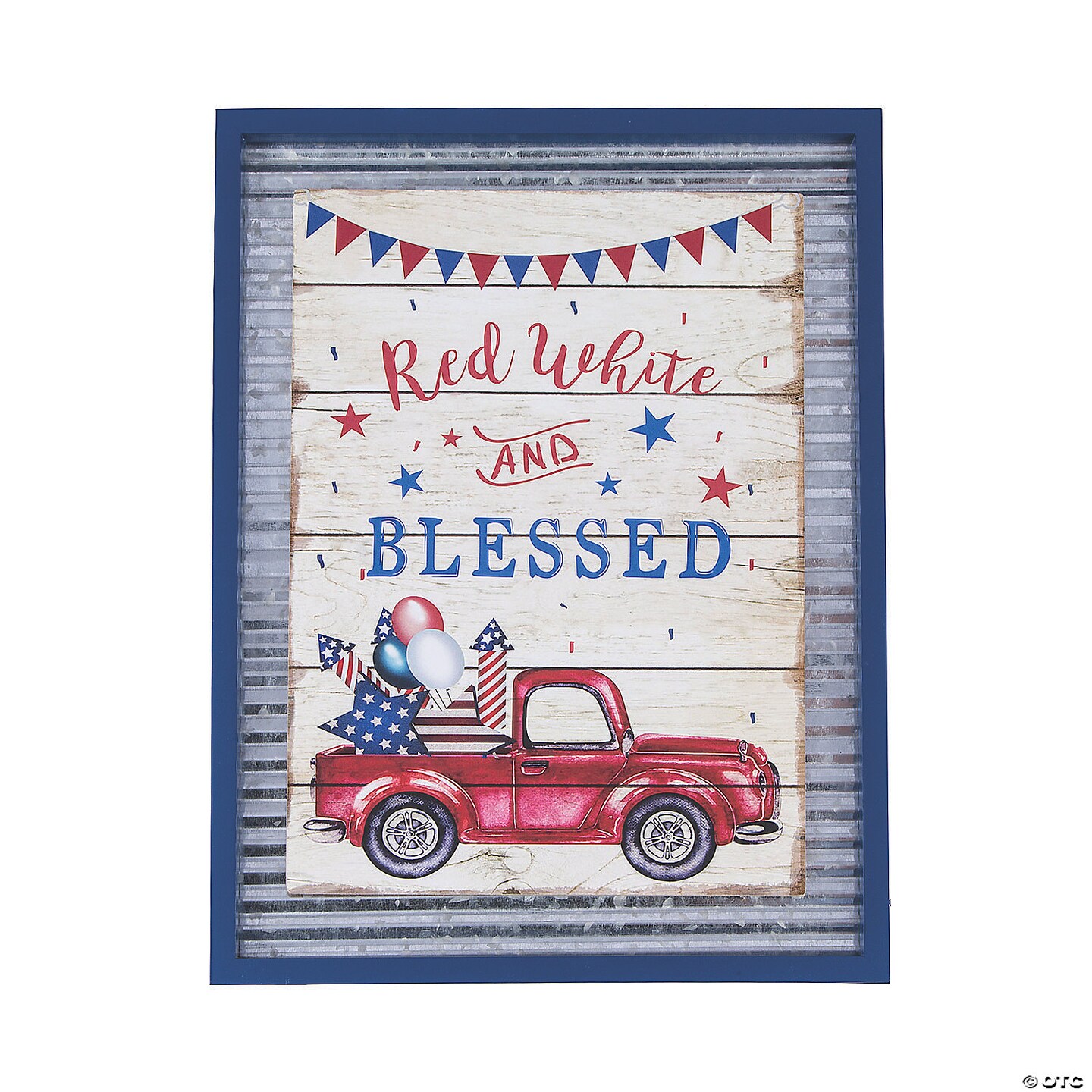 Patriotic Red White &#x26; Blessed Wall Sign