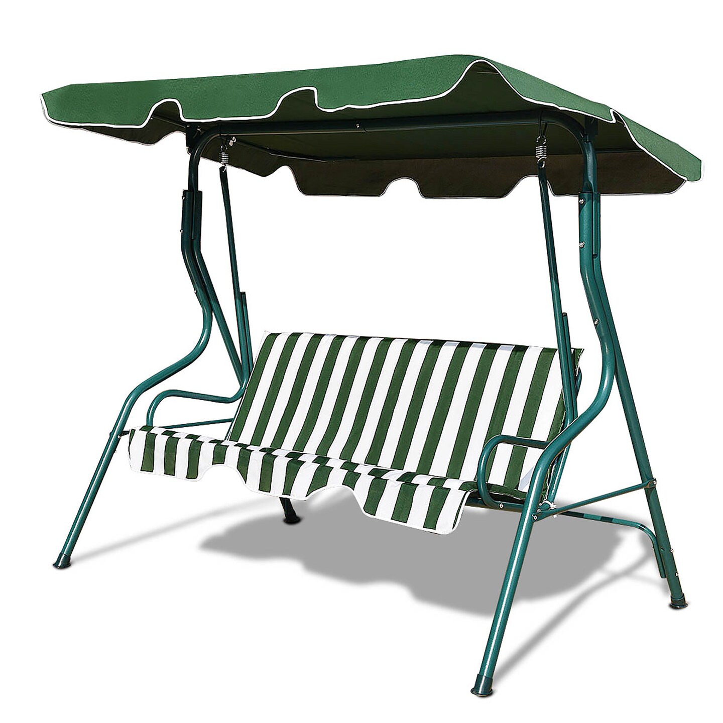 Costway 3 Seats Patio Backyard Canopy Steel Frame Swing Glider