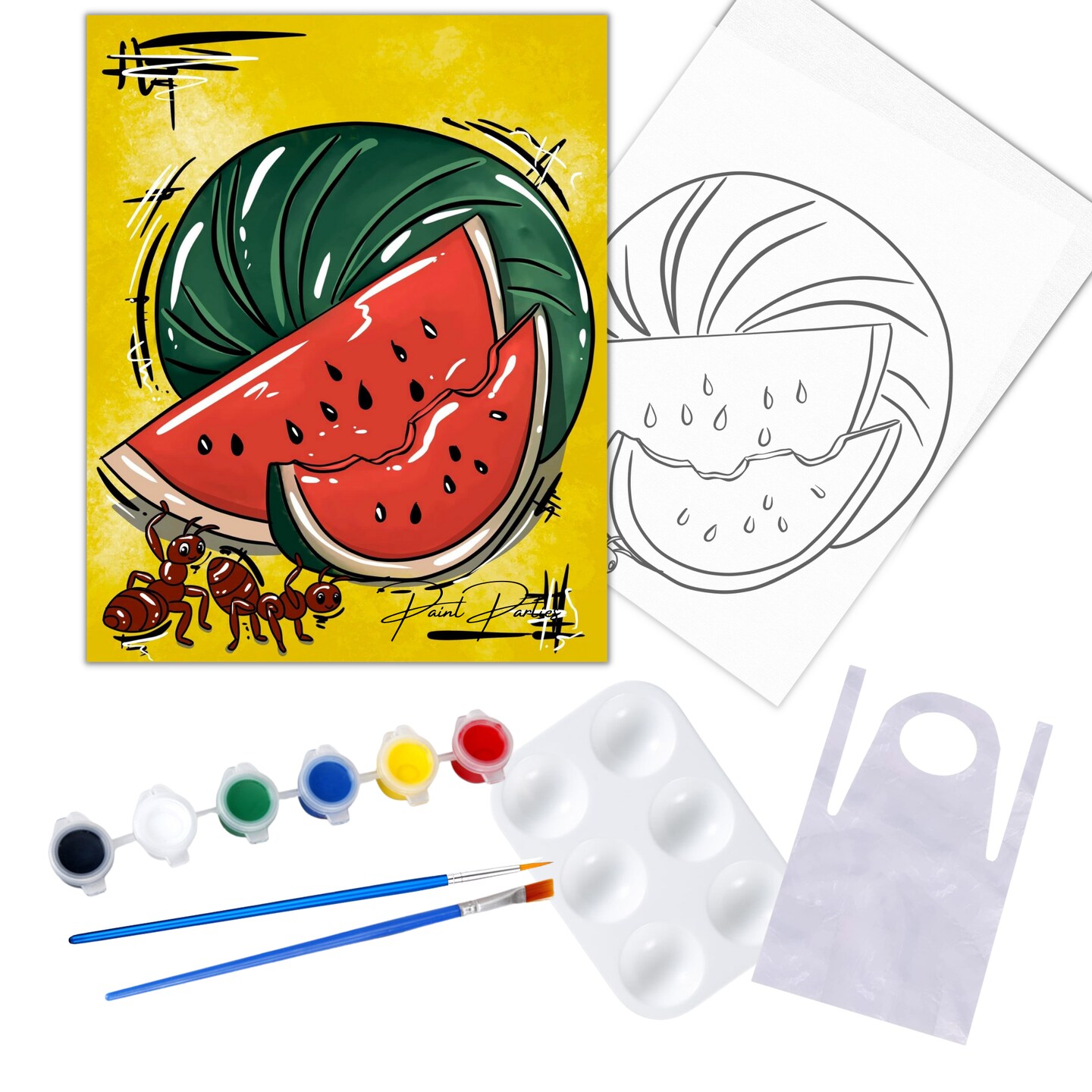 &#x22;Antemelon&#x22; DIY Canvas Art Kit, Acrylic Paint Size 11x14 inch