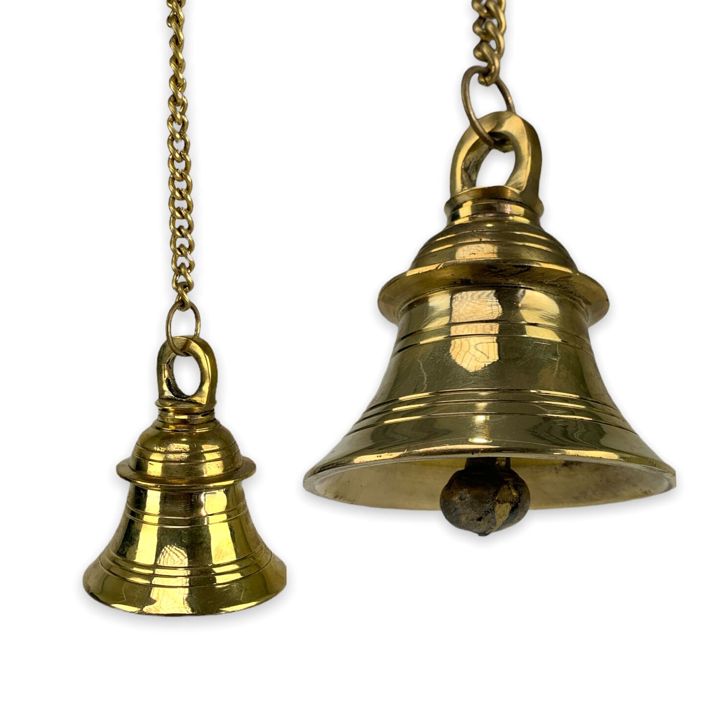 Brass Hanging Bell for Festival Home Decoration with J hock (2 Inch, P –  Mangal Fashions