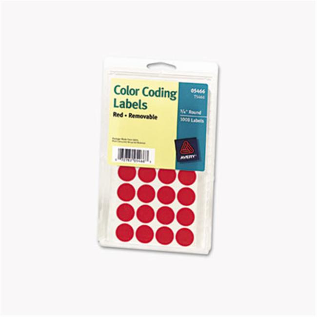 Avery 05466 Print Or Write Removable Color Coding Labels 34in Dia Red 1008pack Michaels 2425