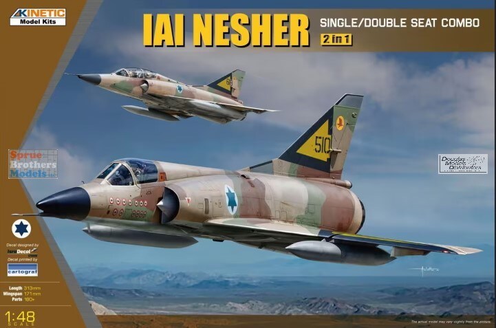 Kinetic  1/48 IAI Nesher Single / Double Seat Plastic Model Kit Plastic Model