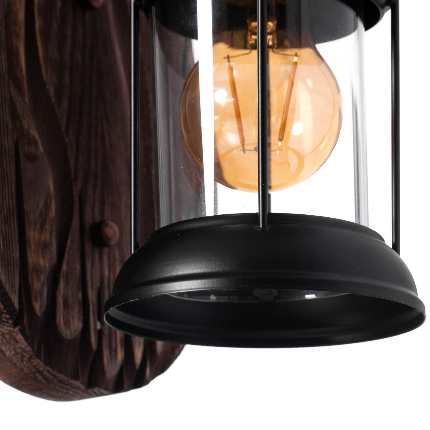 Vintage Industrial Unique Shape Wooden Wall Lamp, Wall Sconce Light for Home, Restaurant or Bar