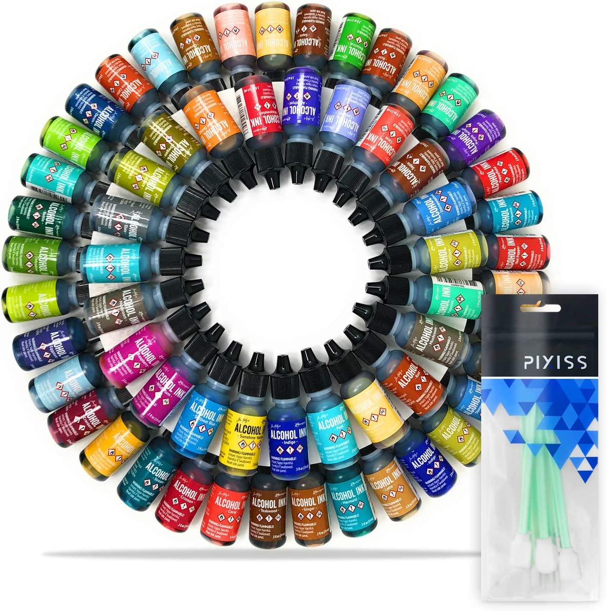 Ranger Alcohol Inks Set 50 Pack, Tim Holtz Brand Assorted Colors, No Duplicates