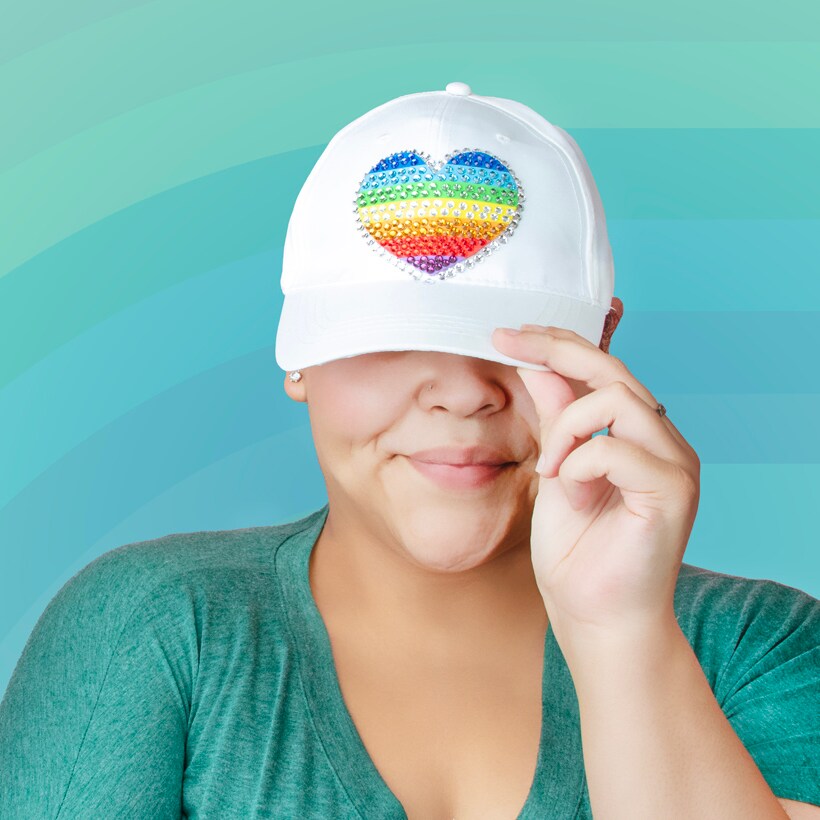 Crystal Radiance Rainbow Heart PRIDE Hat