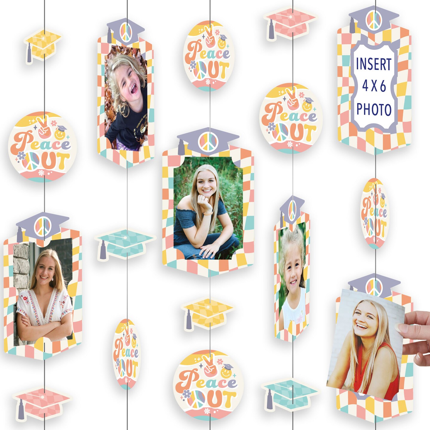 Big Dot of Happiness Groovy Graduation Party Vertical Photo Garland 35 ...