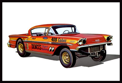 Round2  44951 1958 Chevrolet Impala Ala-Impala Customizing Car (3 in 1) Plastic Model