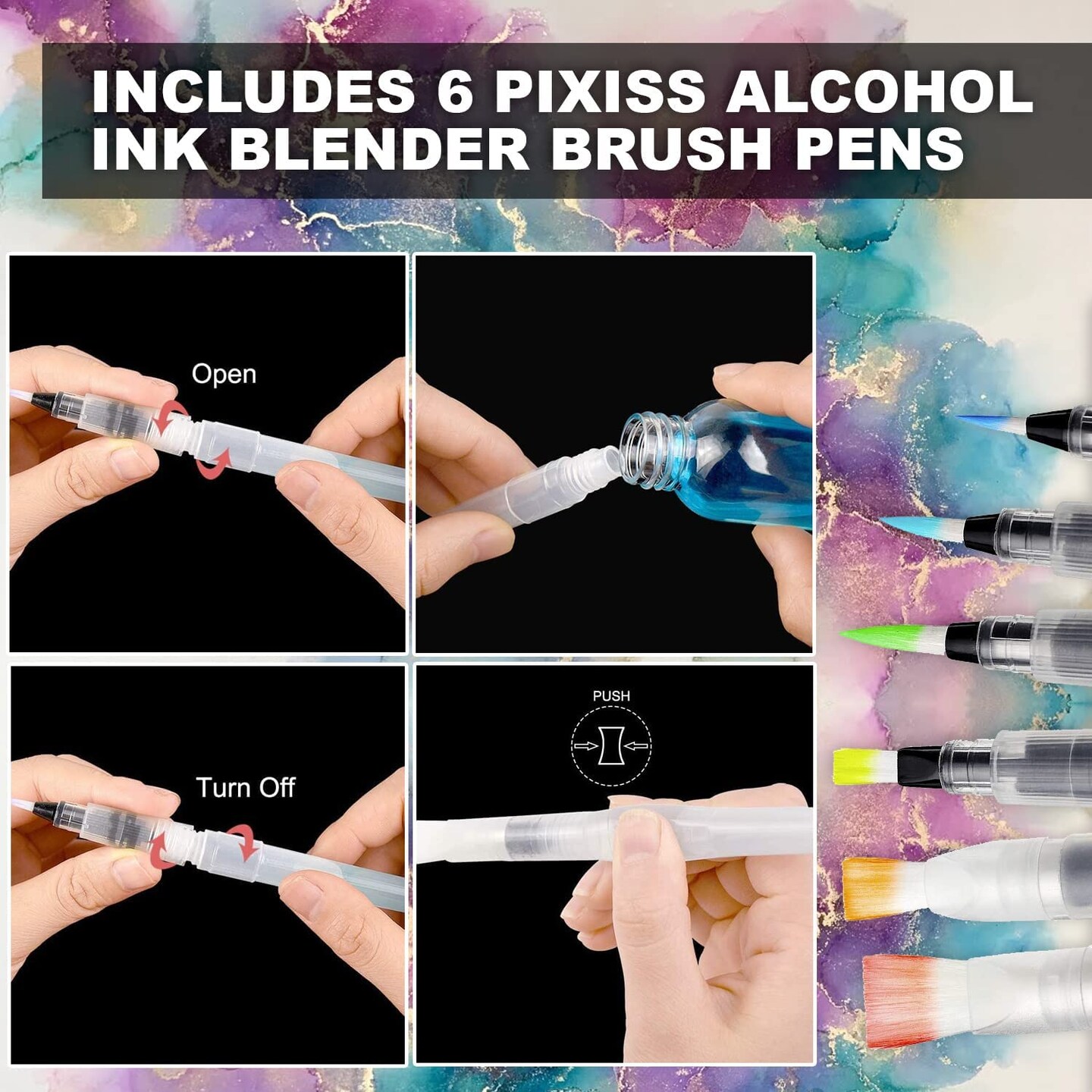 Ranger Blending Solution Tim Holtz 2oz, Pixiss Blending Brush Pens