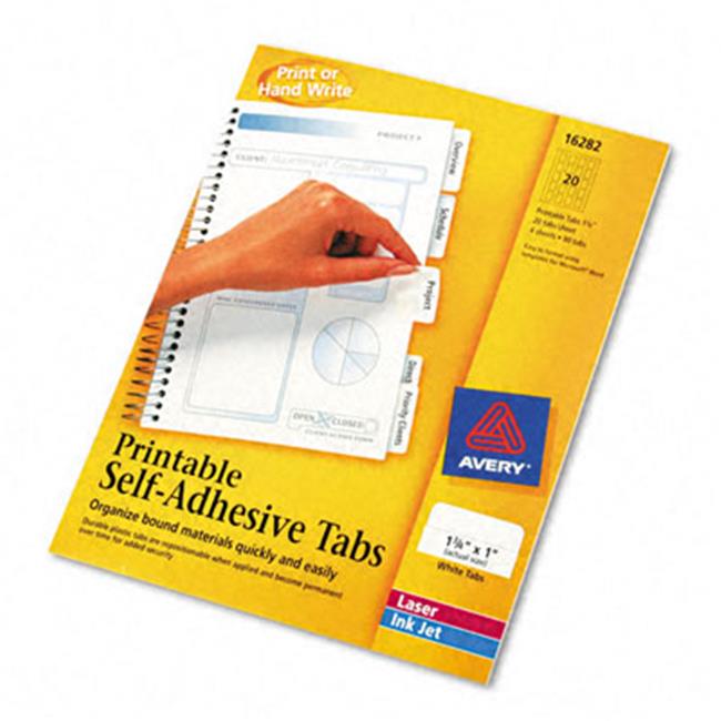 Avery 16282 Printable Repositionable Plastic Tabs 1-3/4in White 80 Pack |  Michaels
