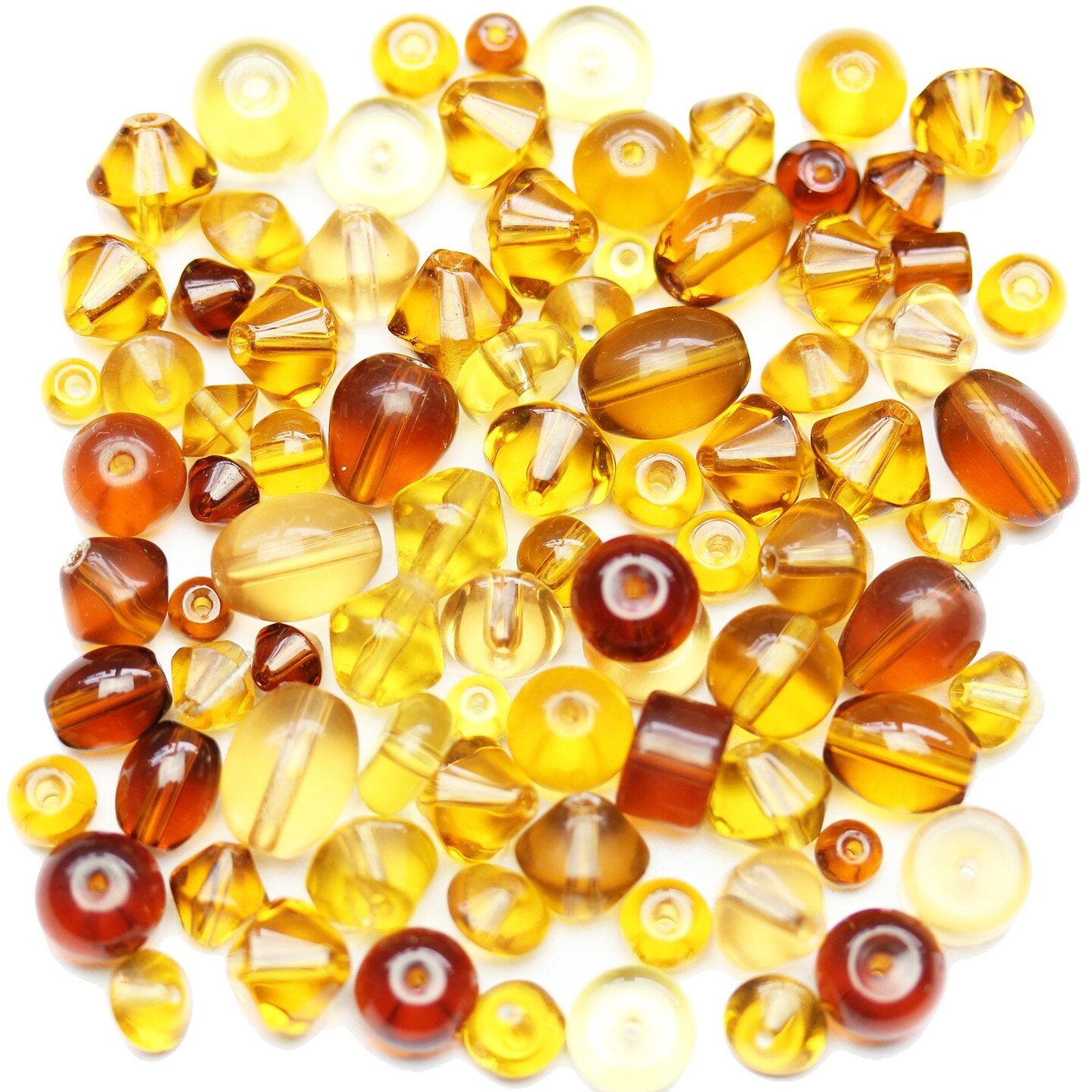 Amber Small Glass Mix 4-8mm, approx.
