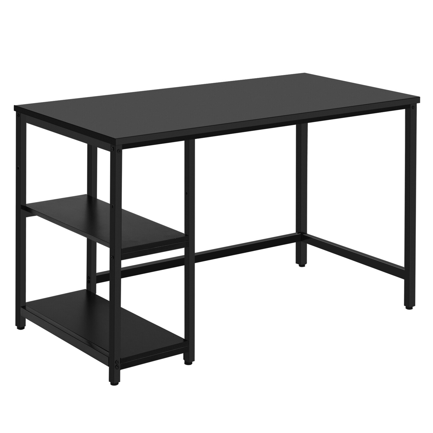 Costway 47&#x27;&#x27; Computer Desk Office Study Table Workstation Home w/ Adjustable Shelf Rustic Black/Coffee/Brown