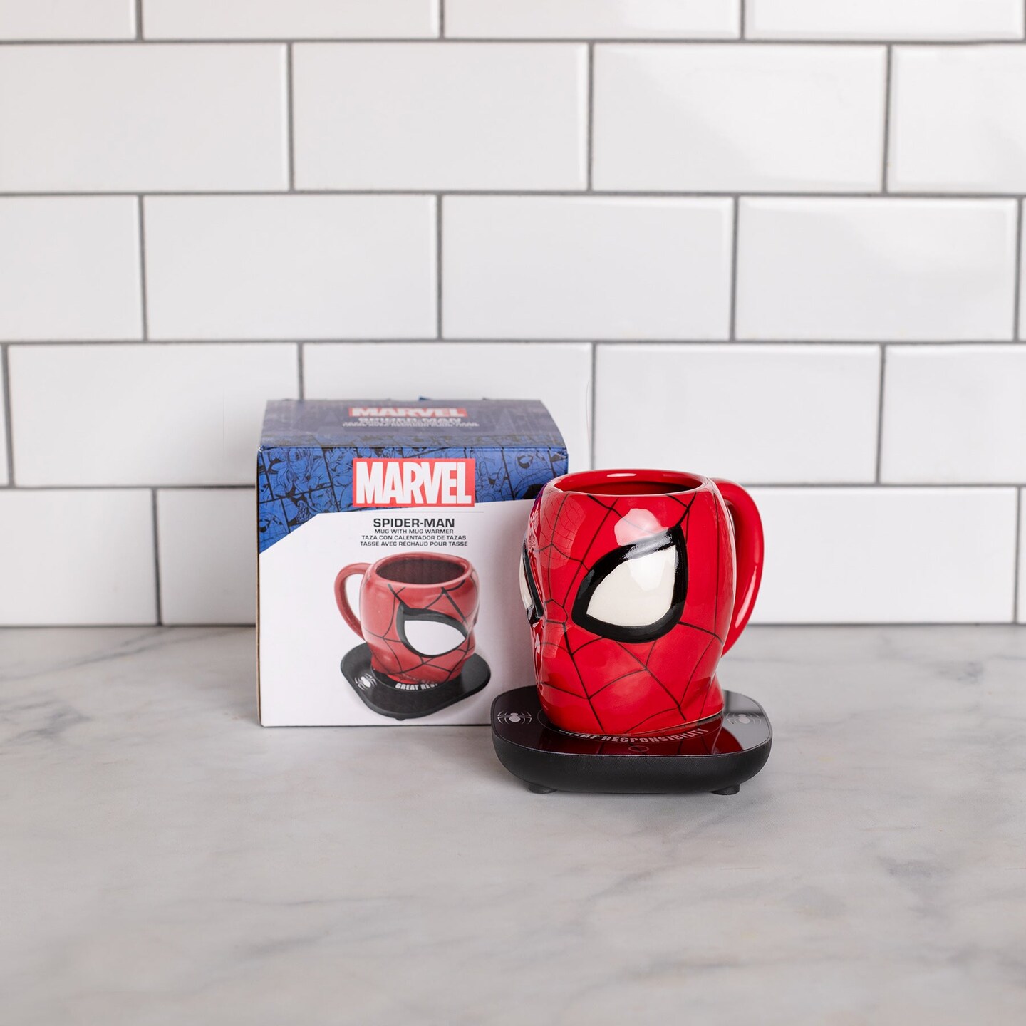Uncanny Brands Marvel&#x27;s Spider-Man Mug Warmer with Molded Mug