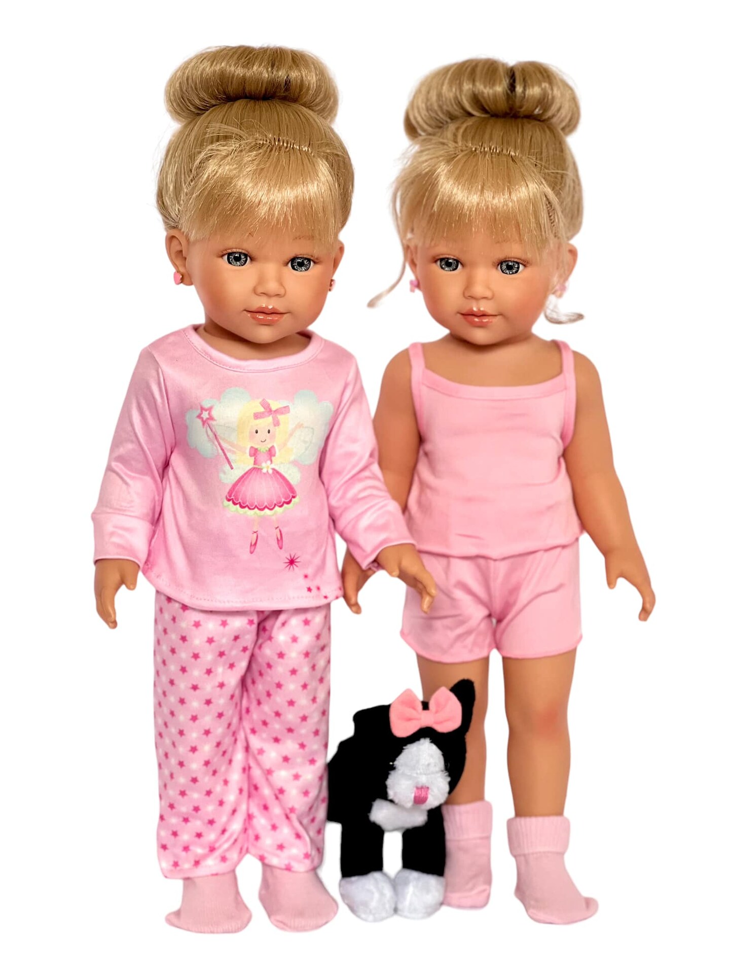 18 Inch Doll Clothes- Fairy Princess Pjs with Matching Summer Set and Mini Kitten For Kennedy and Friends Dolls