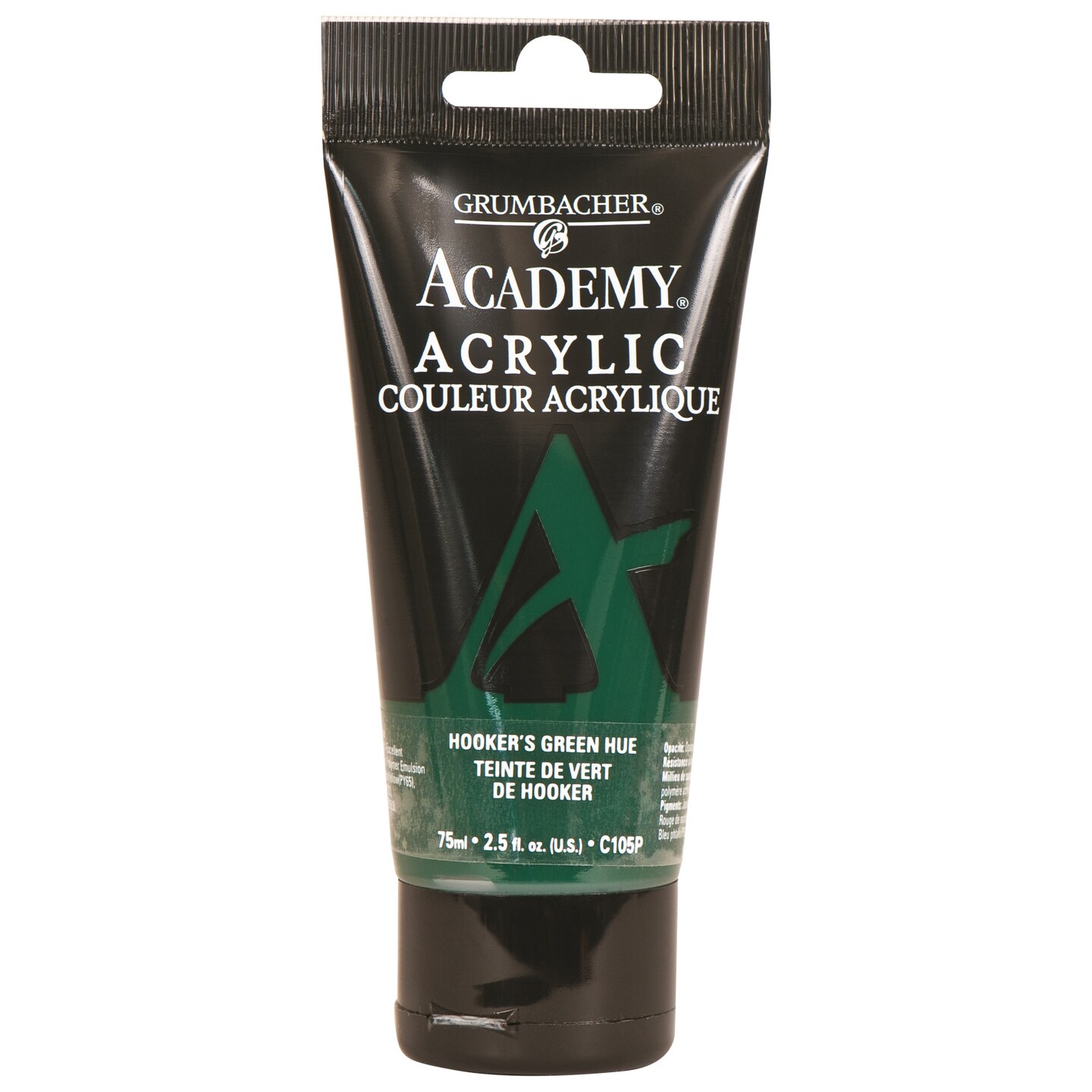 GRUMBACHER Academy Acrylic Paint, 75ml/2.5 Ounce Plastic Tube, Hooker's  Green Hue (C105P)