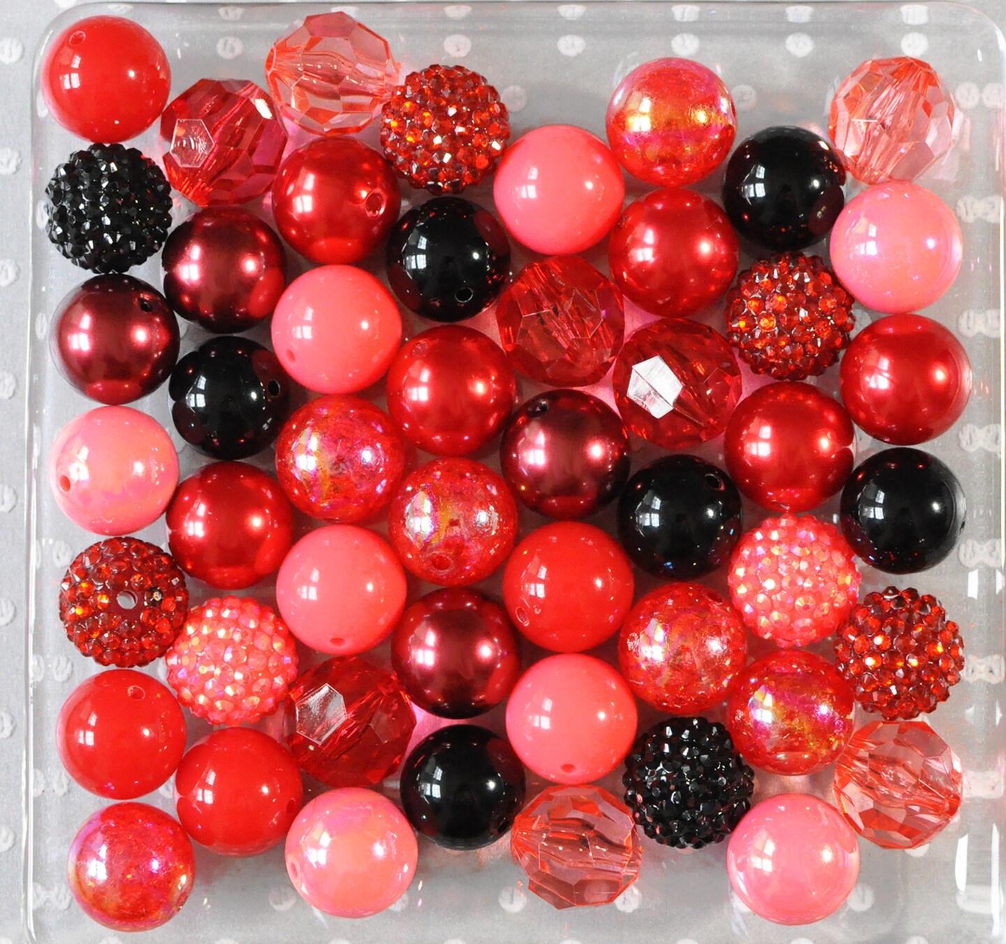 20mm Black Raspberry acrylic bubblegum bead mix