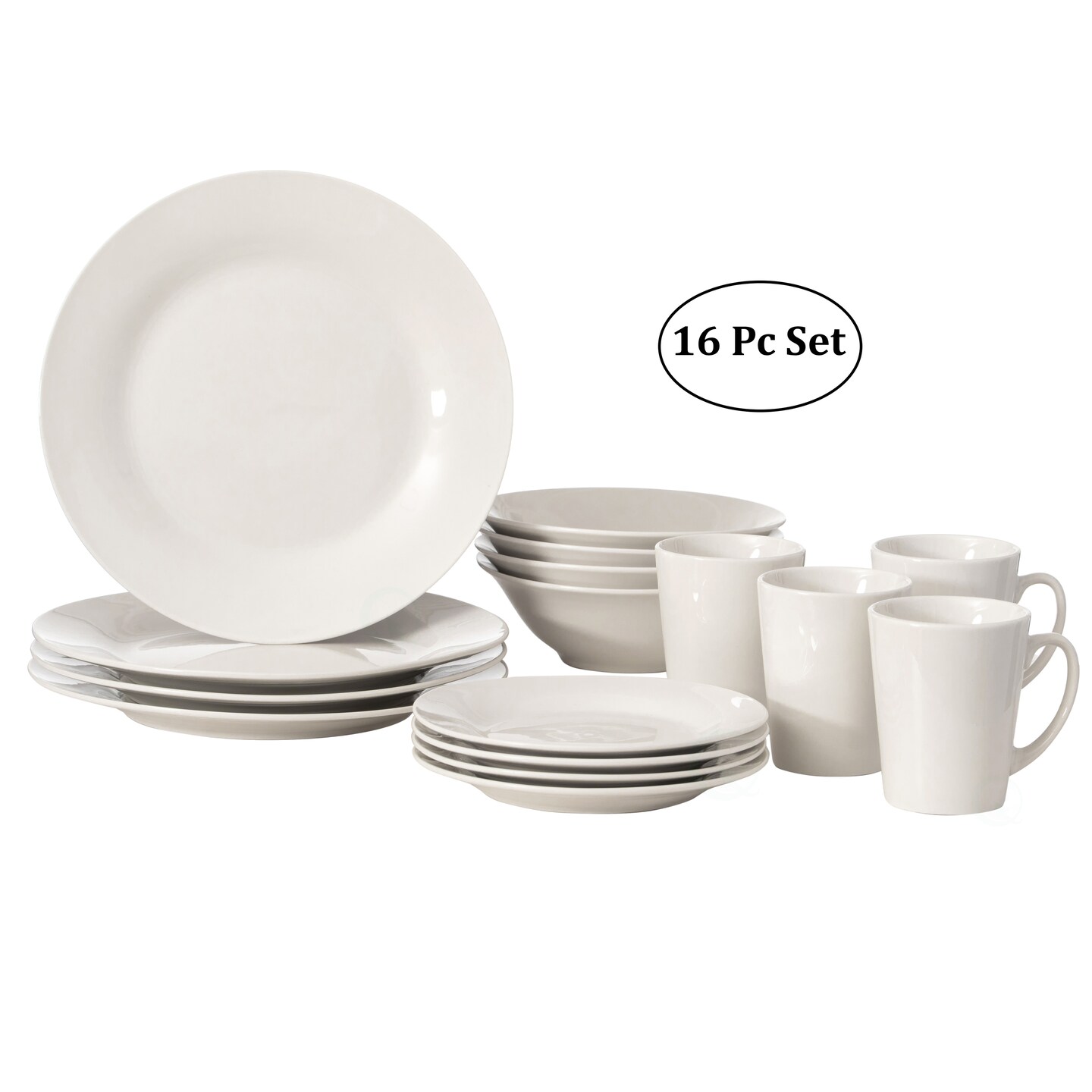 Spin Wash Dinnerware Dish Set | Mugs, Salad and Dinner Plates and Bowls Sets, High Quality Dishes with Highly Chip and Crack Resistant, Dishwasher and Microwave Safe
